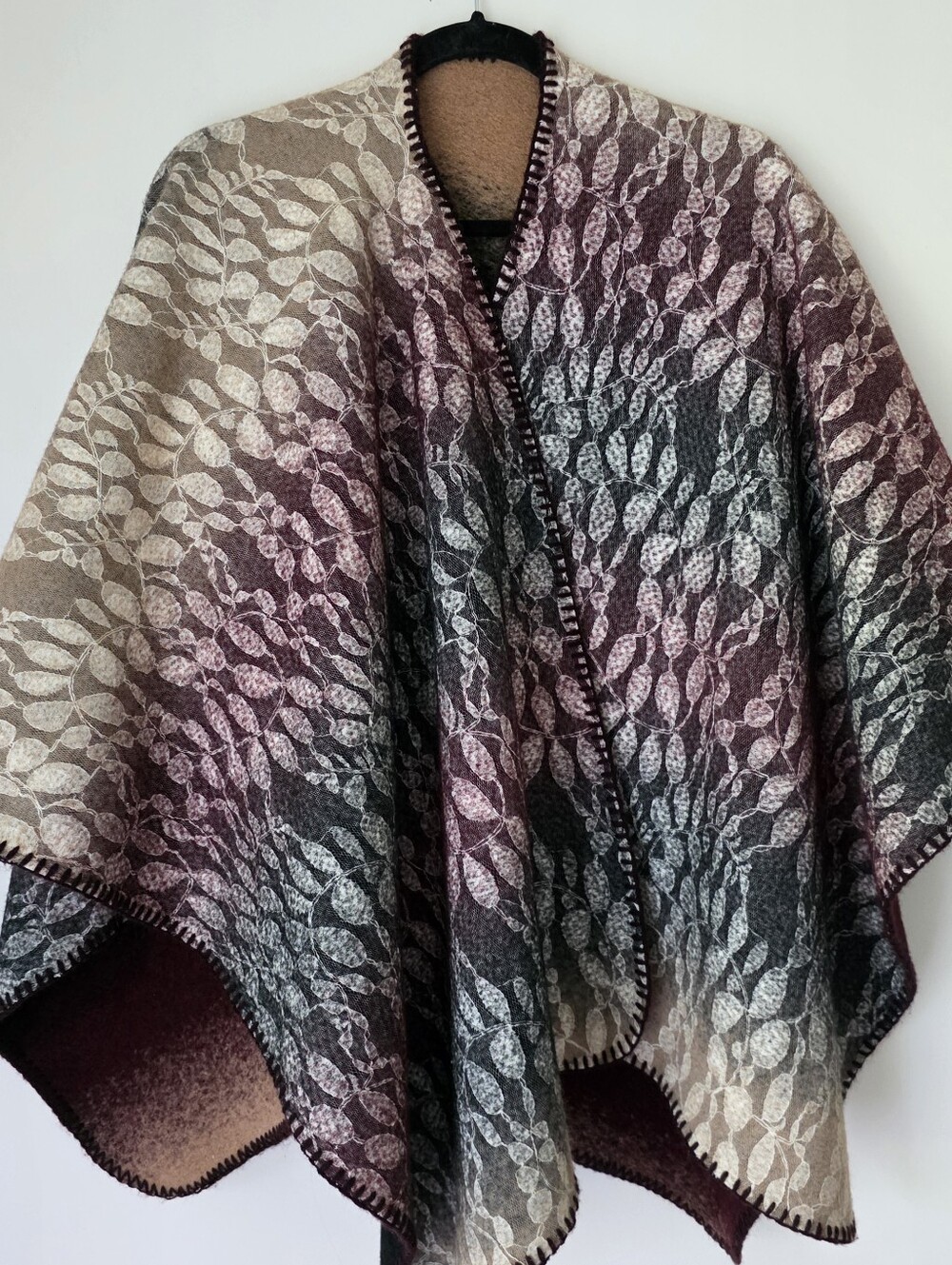 Anthropologie Wool Blend Ombre Reversible Shawl/Poncho